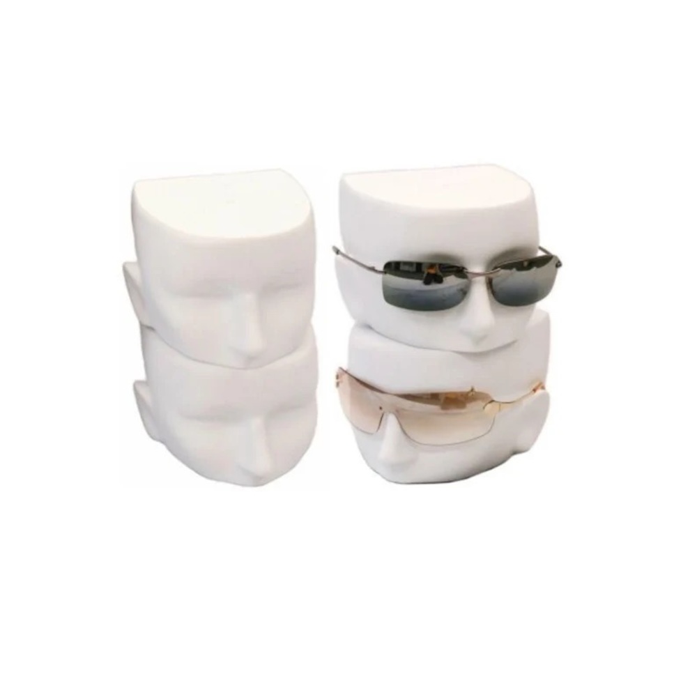 White half-head mannequin for sunglasses (1 Piece)